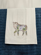 Horse & Blooms - Hand Embroidered Dish Towel