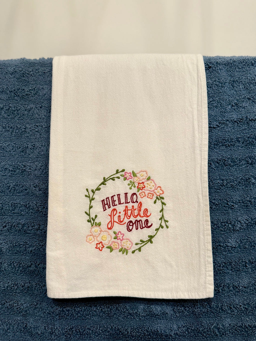 Little One - Hand Embroidered Dish Towel