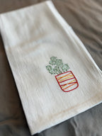 Potted Cactus - Hand Embroidered Dish Towel