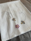 Flower & Friends - Hand Embroidered Dish Towel